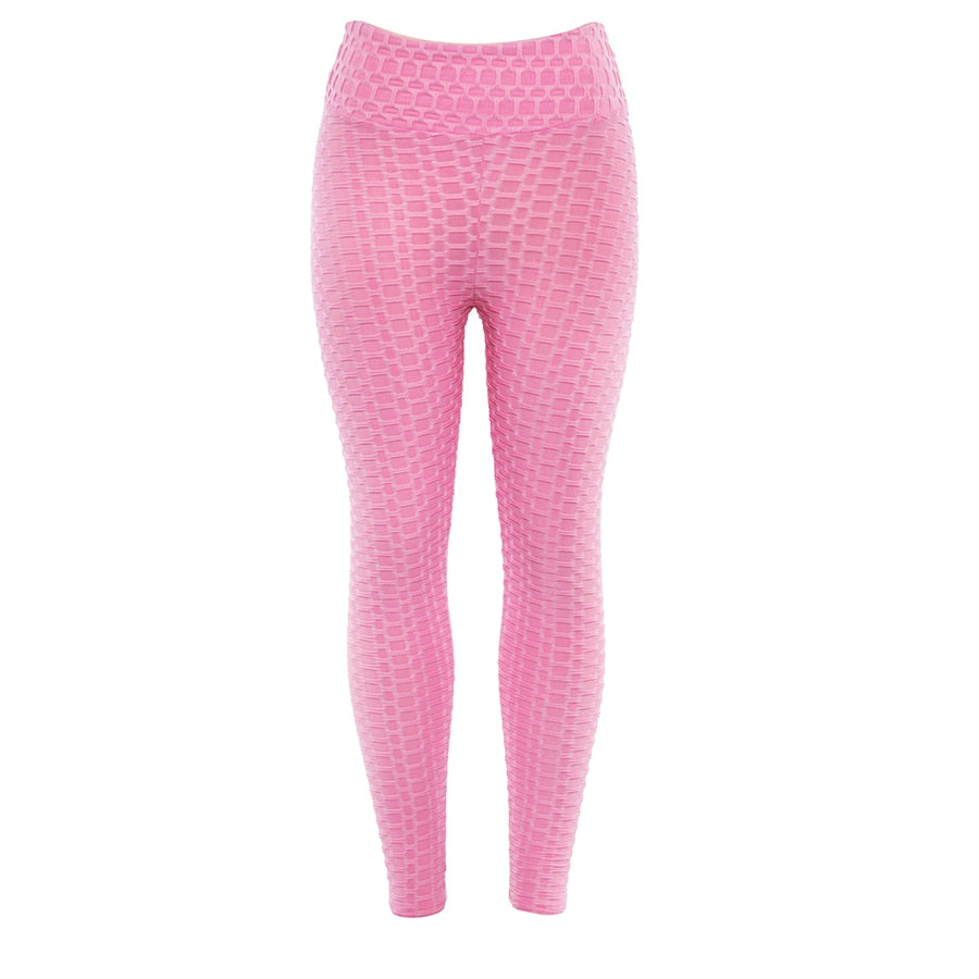 Women Pink High Waist Fitness Breathable Leggings