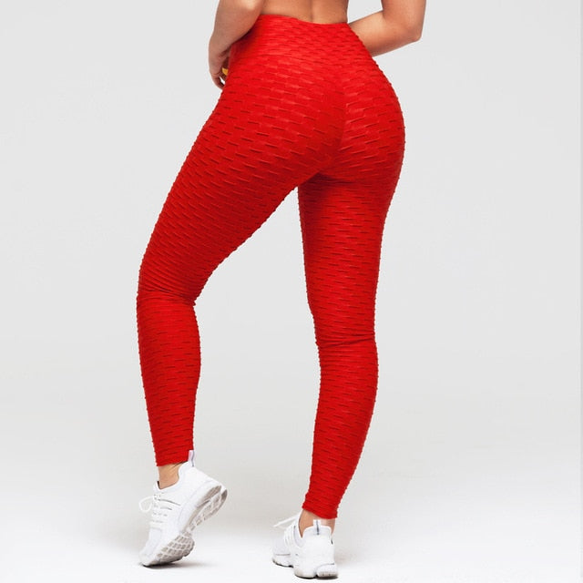 Women Pink High Waist Fitness Breathable Leggings